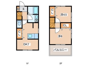 大久保２丁目貸家の物件間取画像